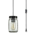 Industrial Mason Jar Plug-in Pendant Light Bronze Finish